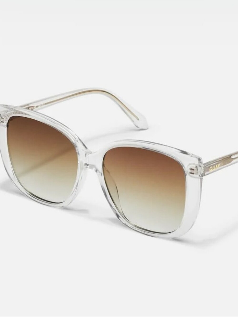 Quay Australia Ever After Sunglasses- Clear Frame/Sepia Lens